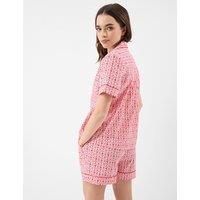ACCESSORIZE Pure Cotton Heart Print Shortie Set Pink