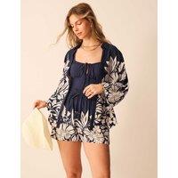 ACCESSORIZE Floral Beach Shirt Navy
