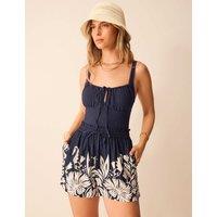ACCESSORIZE Floral Border Print Shorts Navy