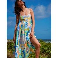 Billabong Island Life Cotton Rich Midaxi Beach Dress Blue