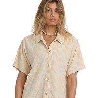 Billabong Laura Waves Cotton Rich Beach Cover Up Shirt White