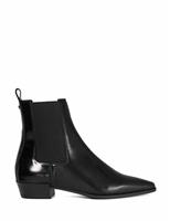 Leather Chisel Toe Western Chelsea Ankle Boots