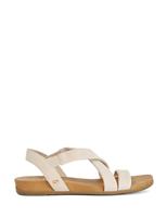 Leather Cross Strap Flat Sandals