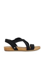 Leather Cross Strap Flat Sandals