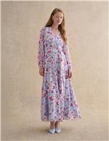 Floral V-Neck Maxi Skater Dress