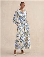 HOBBS Paisley V-Neck Maxi Skater Dress Cream