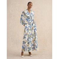 HOBBS Paisley V-Neck Maxi Skater Dress Cream