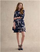 HOBBS Floral Mini Shift Dress Navy Mix