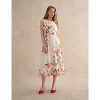 HOBBS Floral Round Neck Knee Length Skater Dress Multi