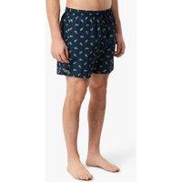 Lacoste Mid Length Crocodile Print Swim Trunks Navy Mix