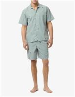 Pure Cotton Striped Crocodile Pyjama Set