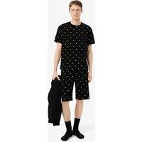 Lacoste Cotton Rich Crocodile Print Pyjama Set Black