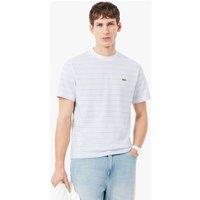 Lacoste Cotton Rich Striped Crew Neck T-Shirt White Mix