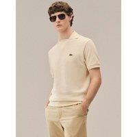 Lacoste Pure Cotton Knitted Polo Shirt Beige