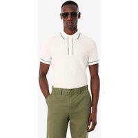 Lacoste Cotton Rich Pique Tipped Polo Shirt White