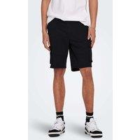 ONLY & SONS Cotton Rich Cargo Shorts Black
