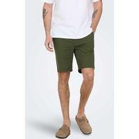 ONLY & SONS Slim Fit Cotton Rich Lightweight Shorts Khaki