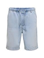 ONLY & SONS Denim Drawstring Shorts Light Blue