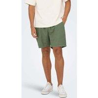 ONLY & SONS Latham Regular Fit Shorts with Linen Khaki