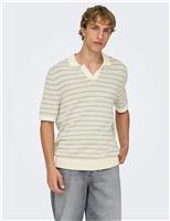 Pure Cotton Striped Polo Shirt
