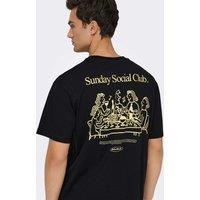 ONLY & SONS Pure Cotton Relaxed Fit T-Shirt Black Mix
