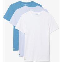 Lacoste 3 Pack Slim Fit Loungewear T-Shirts White Mix