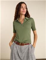 Pure Cotton Ribbed Collared Top