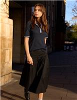 Pure Cotton Ribbed Half Zip Top