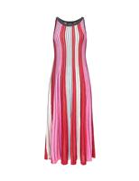 French Connection Striped Knitted Midi Skater Dress Red Mix