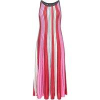 French Connection Striped Knitted Midi Skater Dress Red Mix