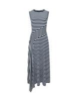 Jersey Striped Midi Skater Dress