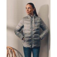 Crew Clothing Lightweight Padded Metallic Jacket Silver Grey