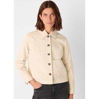 Whistles Mia Cotton Blend Utility Jacket Neutral