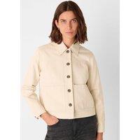 Whistles Mia Cotton Blend Utility Jacket Neutral