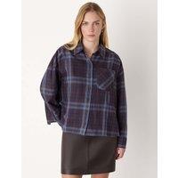 Whistles Pure Cotton Checked Collared Shirt Blue Mix