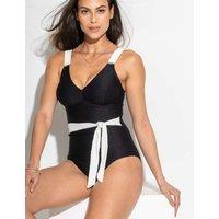 Pour Moi Acapulco Tummy Control Belted Swimsuit White Mix