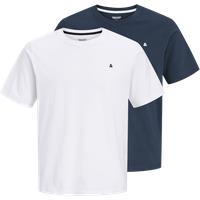 JACK & JONES 2 Pack Pure Cotton Crew Neck T-Shirts White Mix