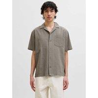 JACK & JONES Regular Fit Easy Iron Seersucker Shirt Khaki