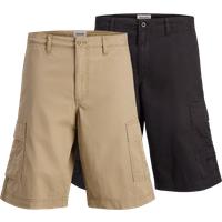 JACK & JONES 2 Pack Pure Cotton Cargo Shorts Black