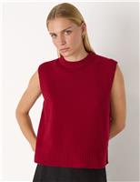 Pure Wool Textured Knitted Vest