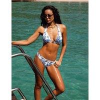 Naia Beach Elba Printed Padded Halterneck Bikini Top White Mix