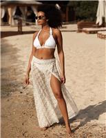 Naia Beach Metallic Knitted Sarong Gold