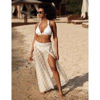 Naia Beach Metallic Knitted Sarong Gold