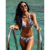 Naia Beach Elba Printed High Leg Bikini Bottoms White Mix