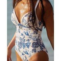 Naia Beach Riviera Tummy Control Printed Padded Swimsuit White Mix