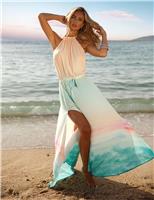 Naia Beach Printed Halter Neck Maxi Beach Dress Multi