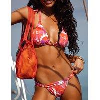 Naia Beach Maia Printed High Leg Bikini Bottoms Red Mix