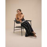 Nobody's Child X Louise Thompson Striped Bandeau Knitted Waisted Dress Black