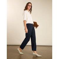 BAUKJEN Jersey Straight Leg Cropped Trousers Navy