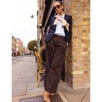 BAUKJEN Pure Cotton Wide Leg Trousers Dark Brown